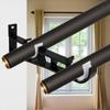 Pack of 6 Metal Double Curtain Rods Holders for 25mm Poles Secure Wall Mount Brackets Drapery Track Rails Brackets Hook