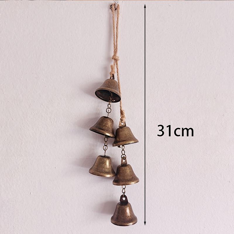 Vintage Brass Hanging Bells With Rustic Retro Design And Melodic Chime Perfect For Home Wall Decor Patio Garden Door Decoration
