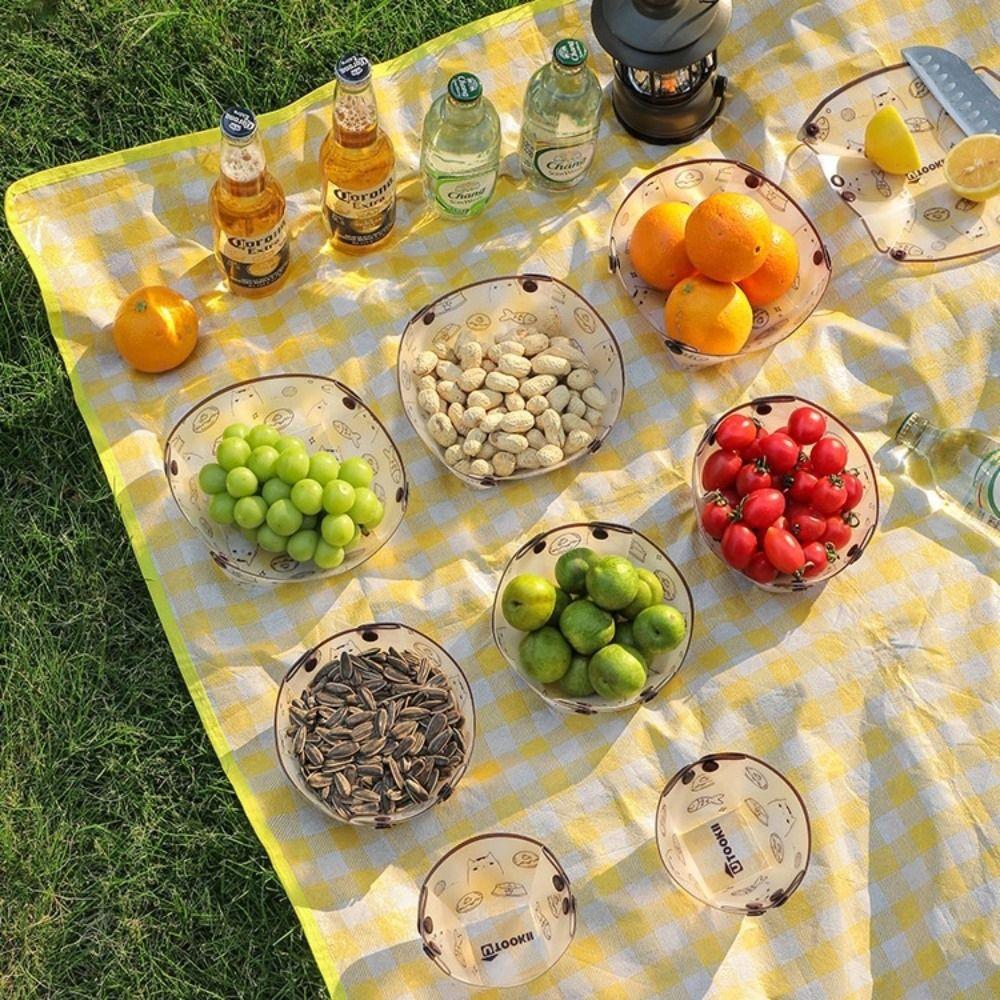 Foldable Camping Tableware PP Folding Tableware Portable Travel Dishware  Outdoor Accessories