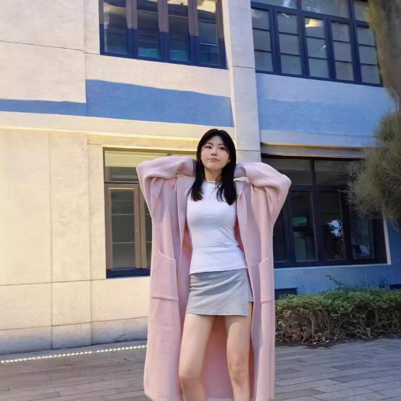 Премиальный длинный кардиган с капюшоном, вязаный, осенне-зимний, утолщенный, в ленивом стиле, мягкий, восковой, большая куртка-свитер, женский