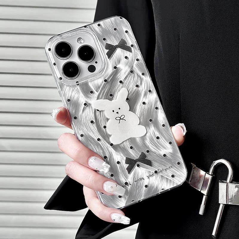 Прозрачный чехол Zhitai Feather Yarn Cartoon для iPhone 12-16, 13 больших отверстий, 15 Pro Max