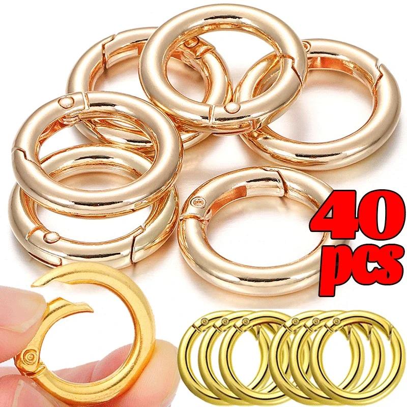 50/10 шт. Металлические пружинные застежки-кольца для изготовления ювелирных изделий Открывающиеся круглые карабины Брелок Зажимы для сумок Крючок Застежки для собачьих цепей Соединитель