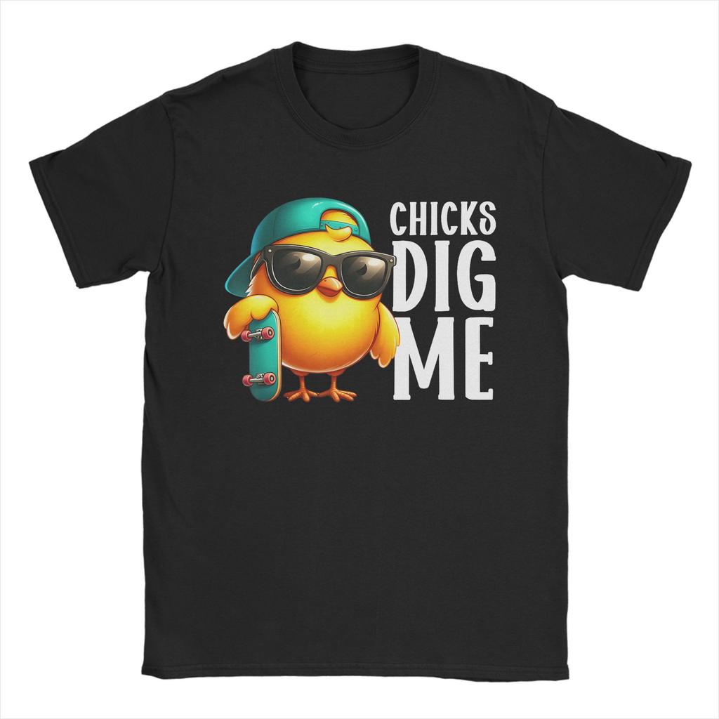 Chicks Dig Me Easter T Shirt Trendy Cool TShirts Short Sleeve Vintage Tshirt Beach 100 Cotton Round Neck Plus Size 5XL Tees