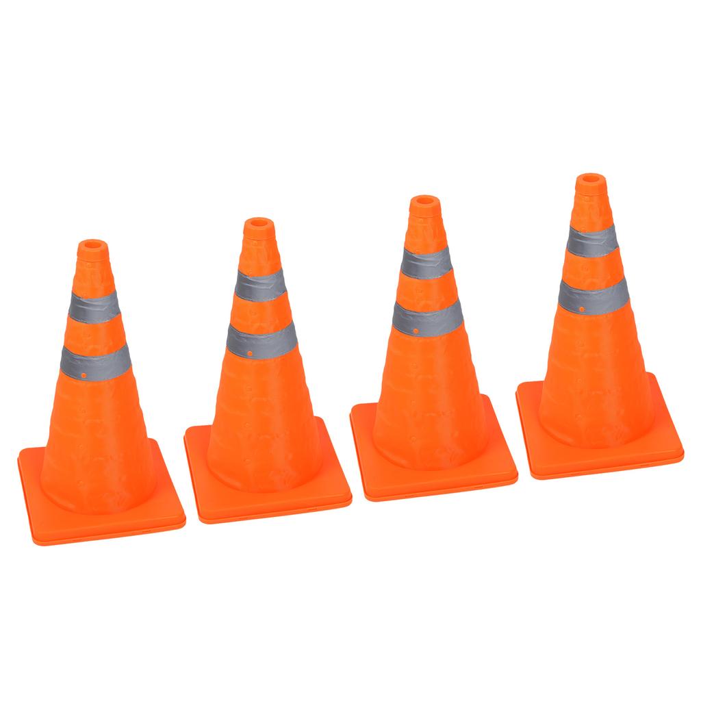 4 шт. дорожных конуса 45 см 360 градусов светоотражающие полосы складная основа из полипропилена водонепроницаемая ткань Оксфорд безопасность