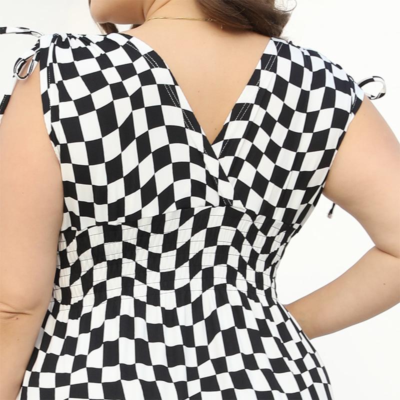 Летние женские платья больших размеров с v-образным вырезом, длинные платья с длинными рукавами в стиле «качели»