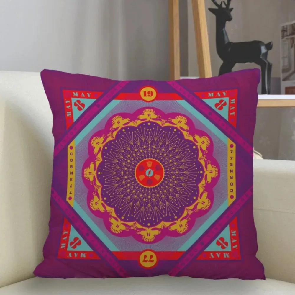 Наволочка Grateful Dead для домашнего декора 45x45 см, на молнии, квадратная, для декоративной подушки