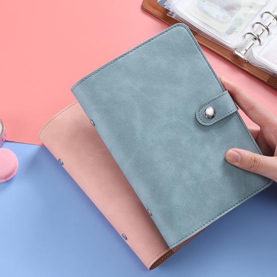 Бюджетный планировщик с пряжкой для дизайна, для хранения из искусственной кожи, 6 колец, бюджетный планировщик, папка для блокнота, офисные принадлежности