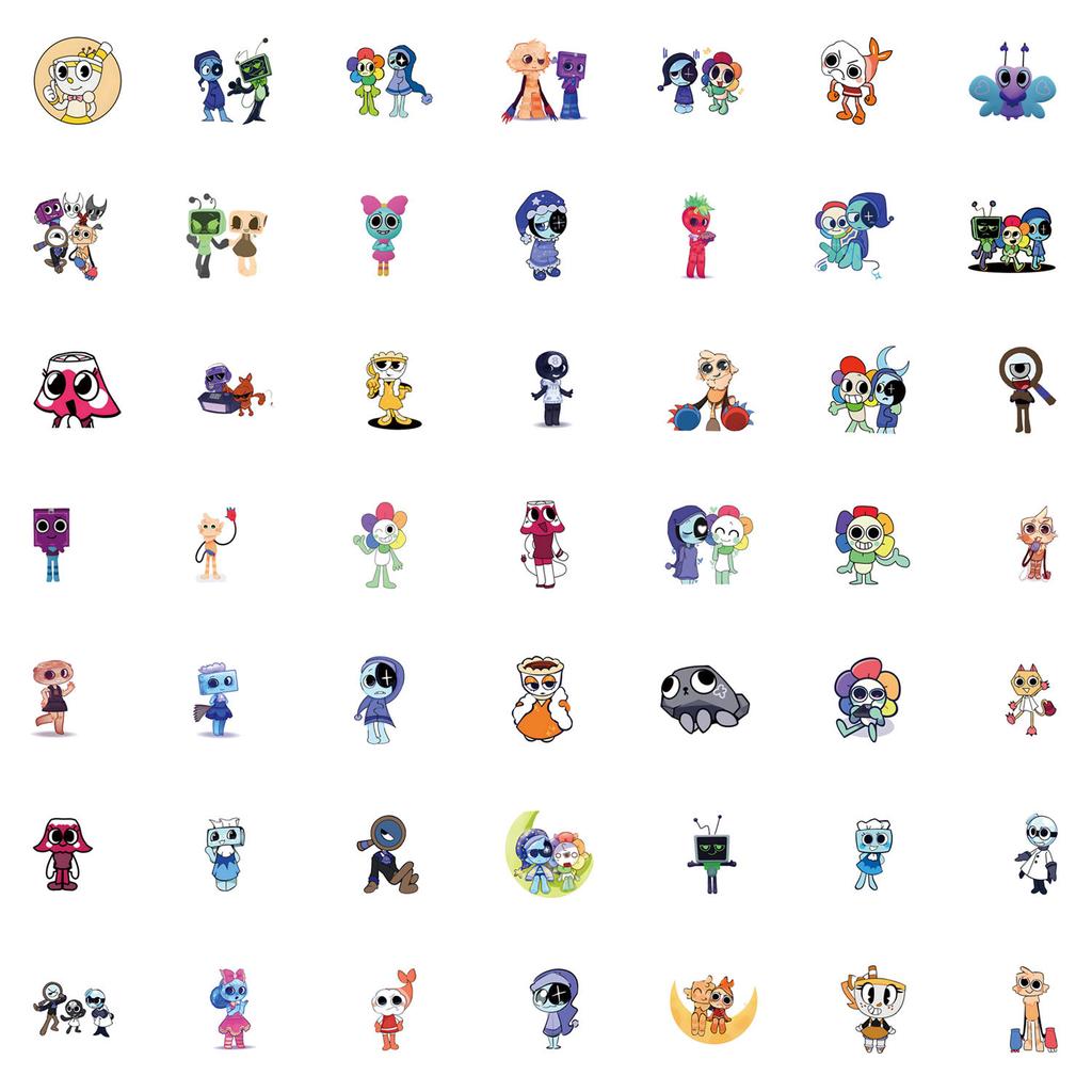50 New Dandys World Graffiti Stickers Decorate Suitcase Mobile Phone Cartoon Stickers