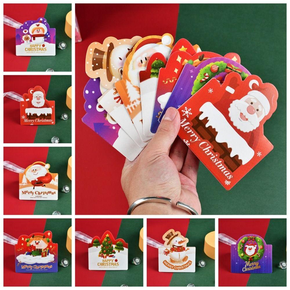 10 шт. Приглашения Счастливого Рождества Поздравительные открытки Рукописный текст Чистые бумажные открытки Приглашение для гостя