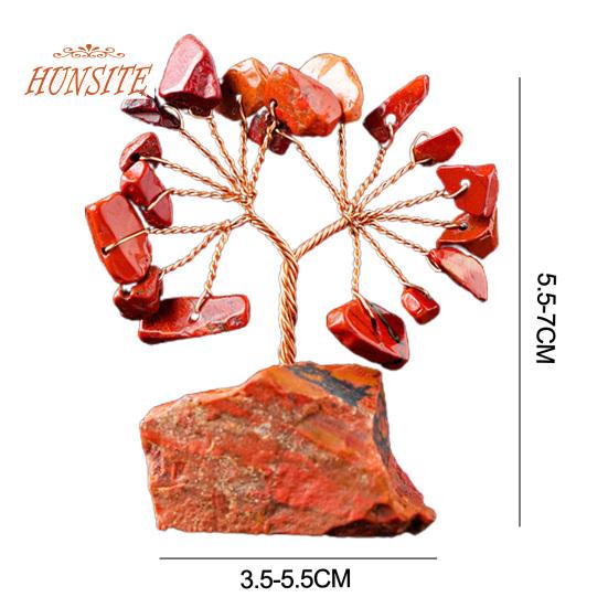 Красочный орнамент из натурального камня с основанием, денежное дерево с положительной целебной энергией
