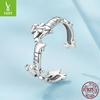 S925 Sterling Silver Dachshund Open Ring, Adjustable Ring For Fun Cute Animal Puppy
