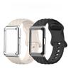 Diamond Texture Silicone Strap with Metal Protective Case for Huawei Band 11 / Huawei Band 11 Pro Replacement Smart Band Wristband