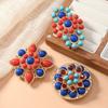 Classic Elegant Bead Colorful Brooch Badges For Women Men Vintage Elegant Lady Cross Clothing Coat Pin Accessories Buckles