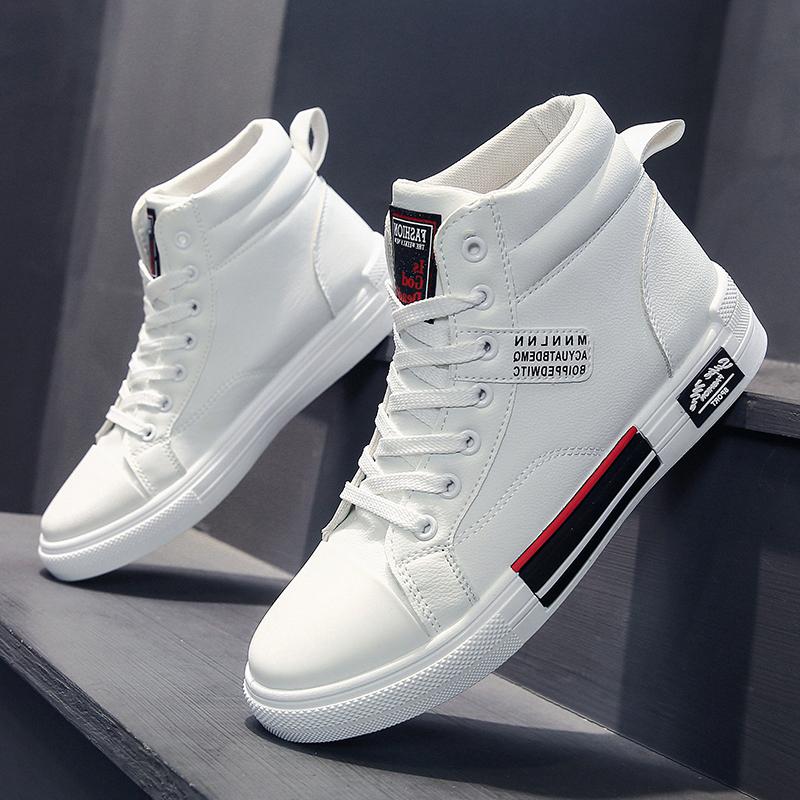 Brand Men Leather High-Top Skateboarding Shoes Men's Sneakers Male Fashion Non-Slip Sport Shoes Zapatillas Hombre Mens Footwear