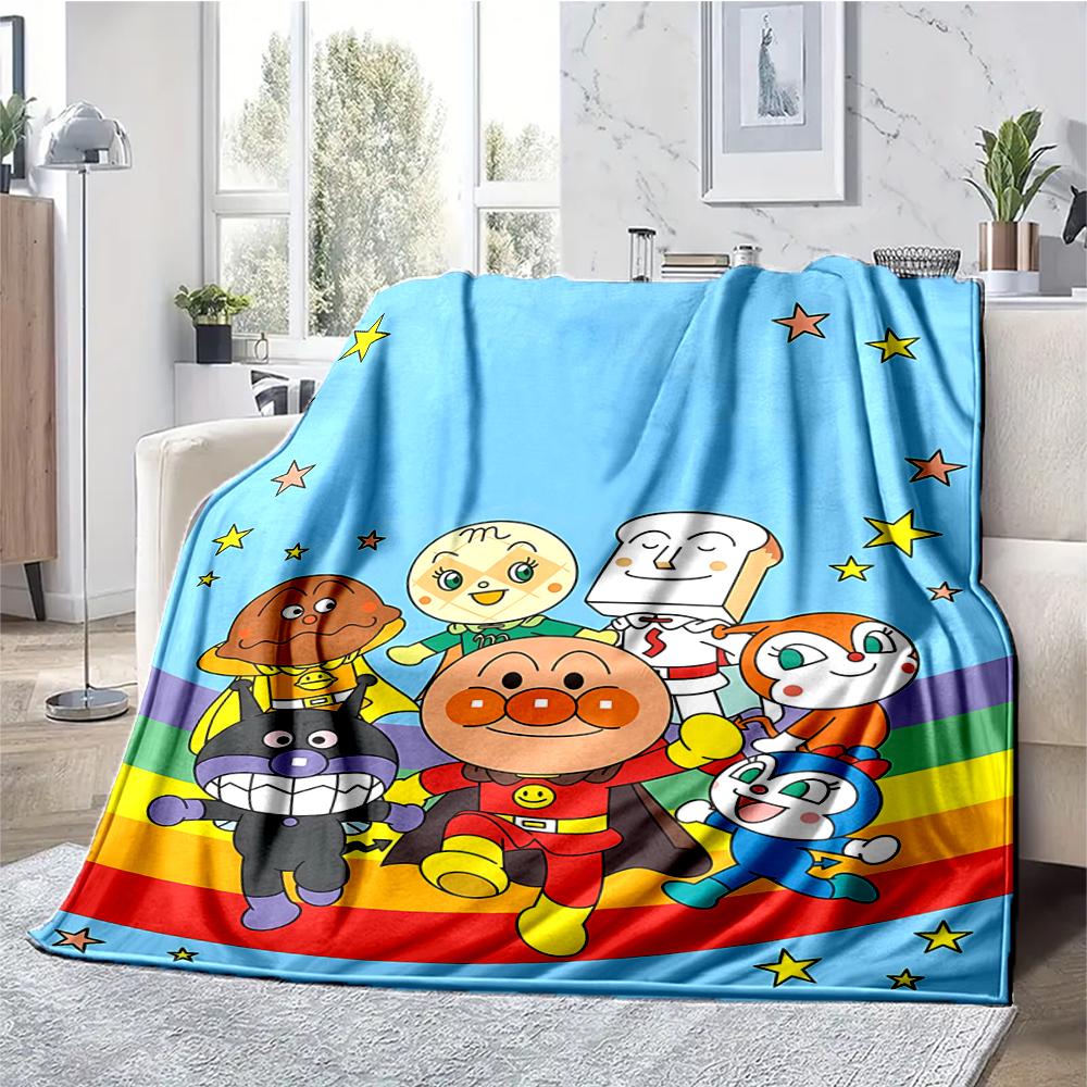 Anpanman Theme Printed Blanket - Perfect for Couch, Bed, Travel & Outdoor Use | Machine Washable, Cozy & Durable.