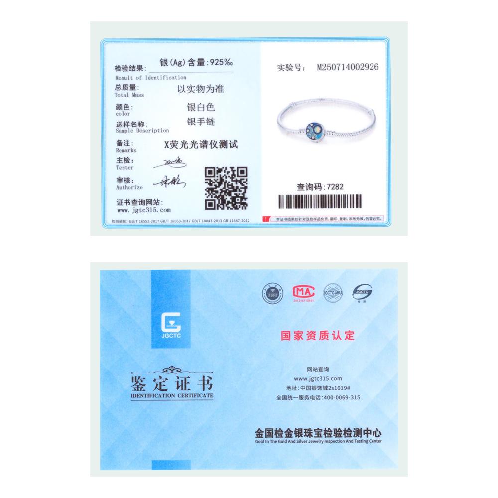 925 Silver Rubber Bracelet Love Butterfly Clover Charm Beads Jewelry For Women Love Gifts