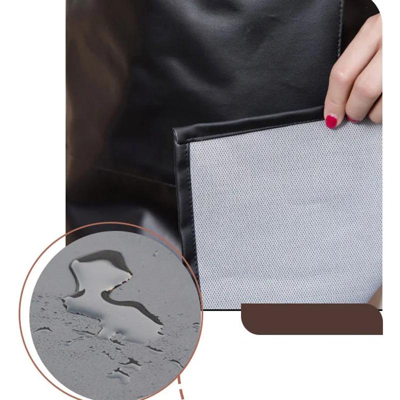 Фартук из искусственной кожи, водонепроницаемый и маслостойкий, кухонная рабочая одежда, домашняя готовка, уборка, унисекс, безрукавный фартук, регулируемый