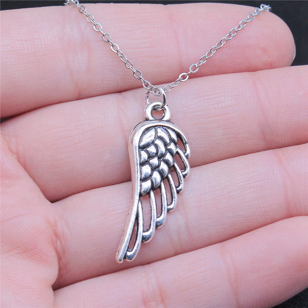 Ожерелье с крыльями ангела в форме персикового сердца, 40 см, короткая цепочка, украшения для девочек, День отца, кавайные материалы