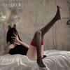 Ziqu Contrast Edge Black Stockings - Sexy Over-the-Knee Thigh-Highs for Women, Style 5027