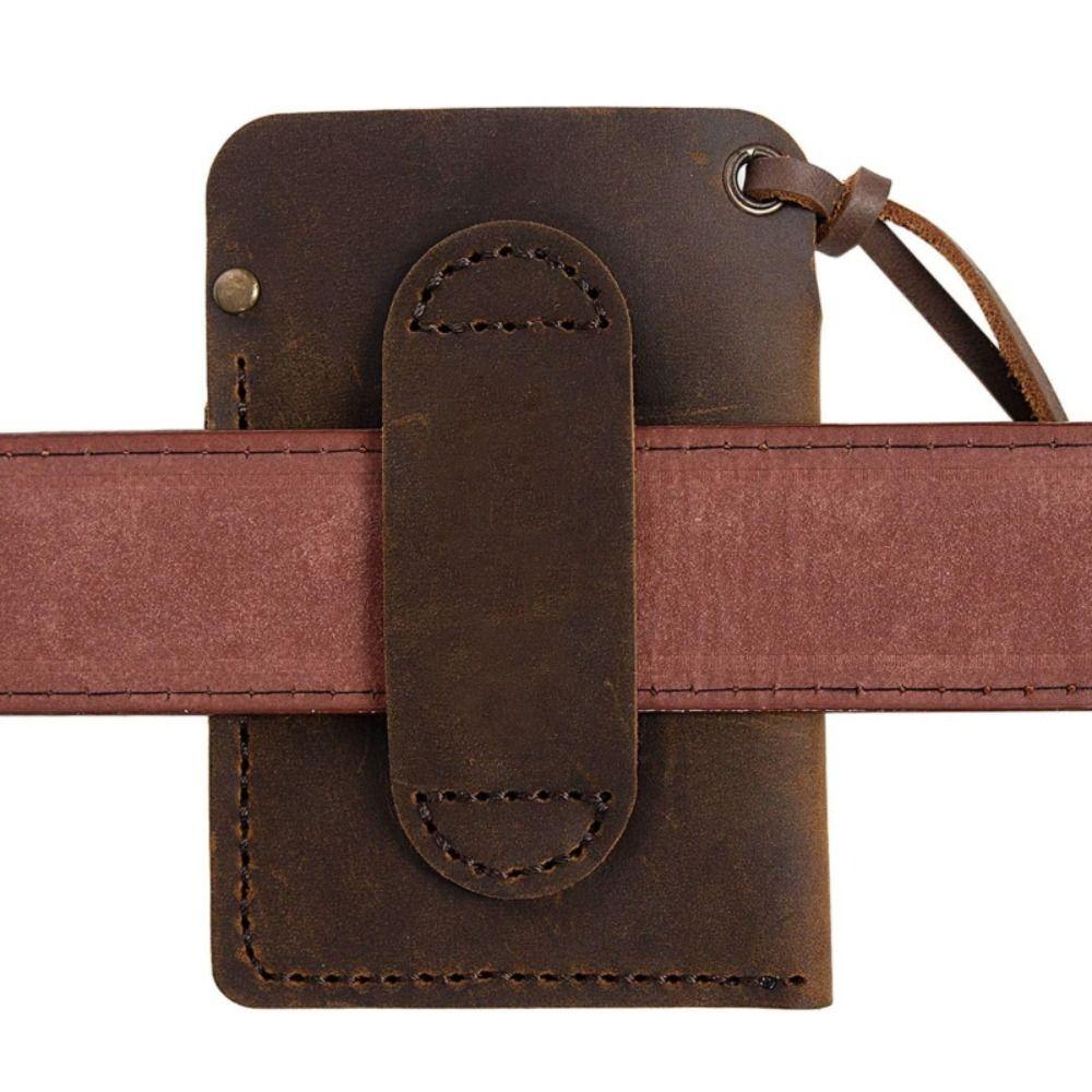 Black/Brown Leather EDC Organizer Genuine Leather EDC Pouch Pocket Outdoor Tool Pouch Multi-Tool