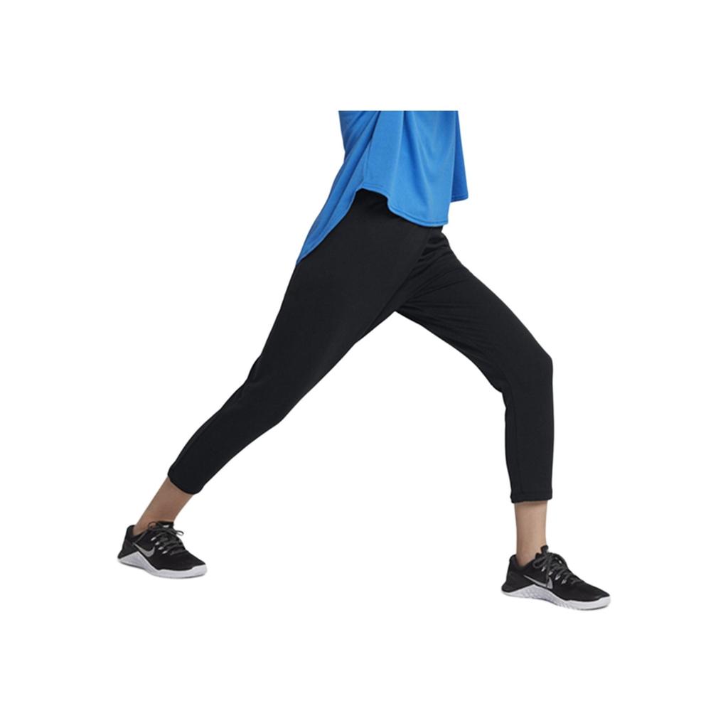 Nike Dri-Fit Sports Lifestyle Series Mid-Rise Versatile Comfortable Nine-Point Sports Trousers Women Bottoms Black 933437-010