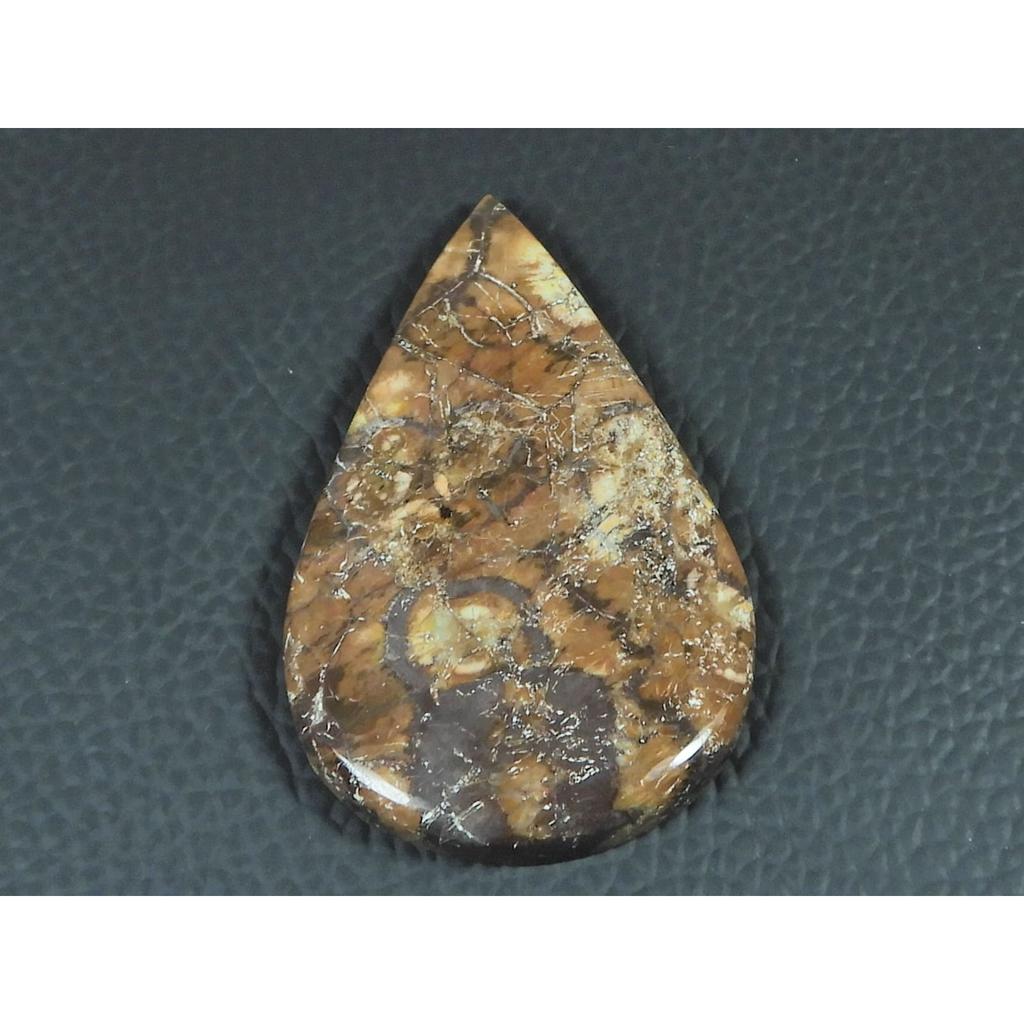 30X49X04MM Natural Bird Eye Jasper Pear Shape Cabochon Loose Gemstone 54Cts. G-296