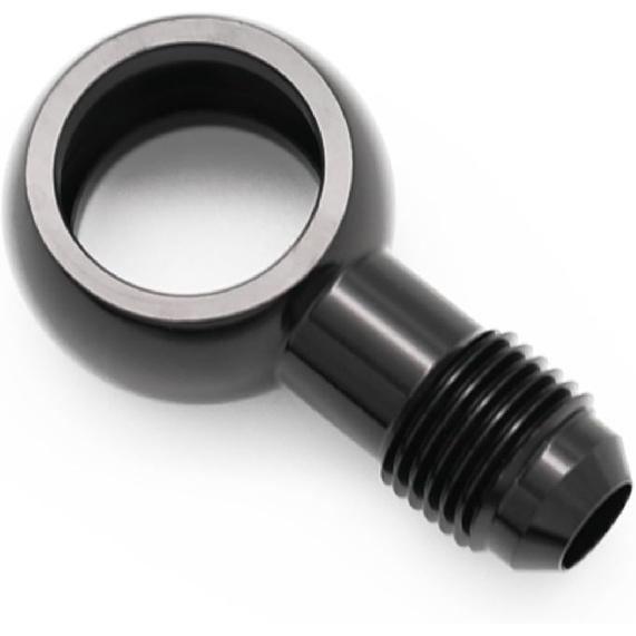 Black Aluminum Fuel Banjo fitting - M18 18.5mm ID Banjo hole to 6AN 9/16"x18 UNF Male Flare Adapter, Designed for Bosch 044 Fuel Pump