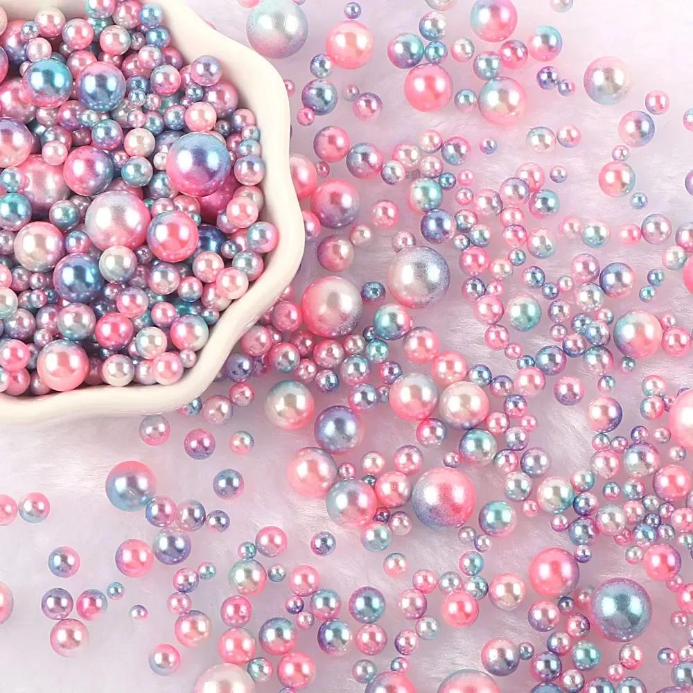 Разноцветные бусины из АБС-пластика без отверстий, имитация жемчуга, россыпные бусины для нейл-арта, DIY-поделок, украшения для скрапбукинга
