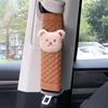 1pc Cute Cartoon Bear Car Seatbelt Cover Leather Seat Belt Harness Cushion Auto Shoulder Strap Protector Pad for Children Kids