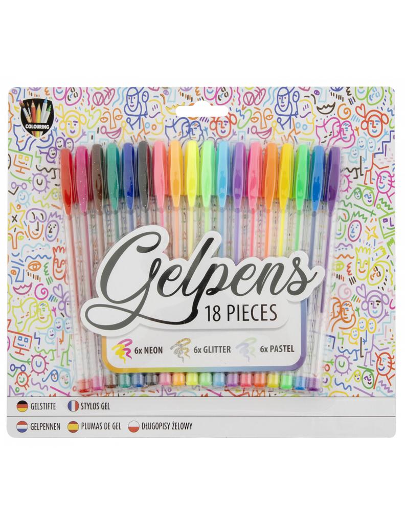 Grafix Gel Pen Set 18 pcs - Neon / Pastel / Glitter