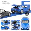 JDM Toyota GR Supra Supercar Simulation Diecast & Toy Vehicle Sounds & Light Pull Back Car 1:32 Alloy Collection Model Gifts For Children