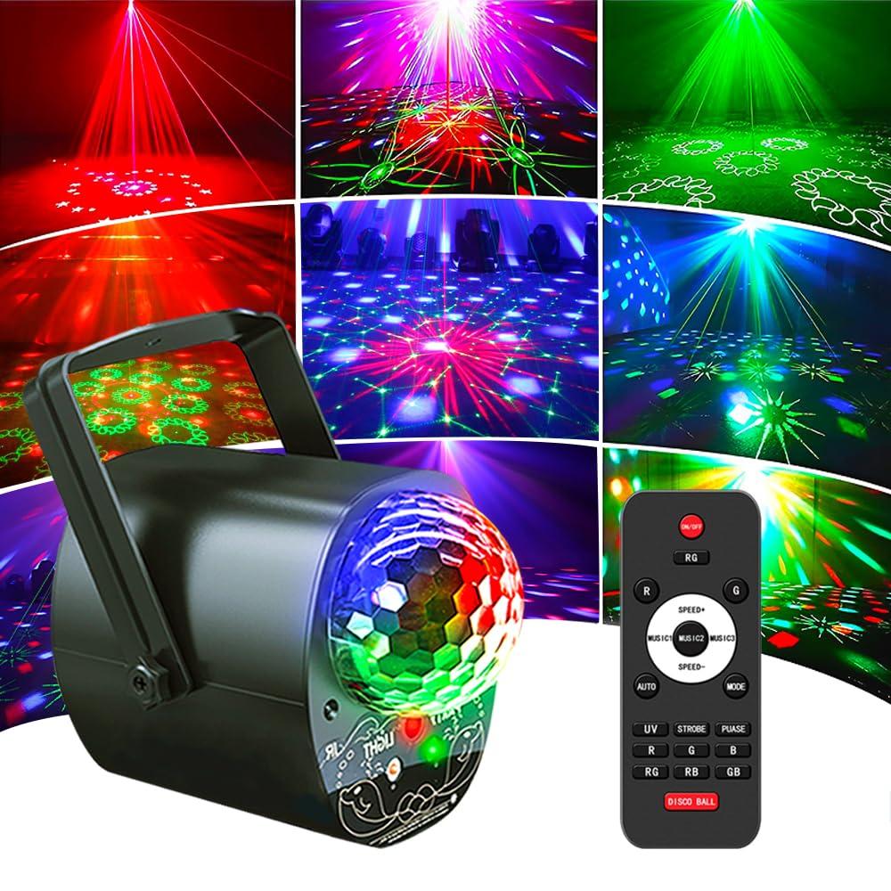Party Lights Luminous Party Lgihts Disco Dj Light Stage Flash Lamp Dance Light Rave Lights Dicso Ball Lamp Party Supplies with Remote Control Party