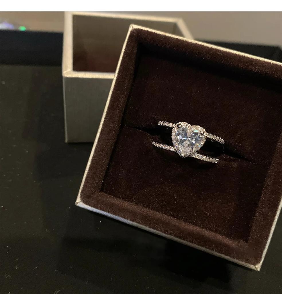 Korea&Japanese Delicate Double Layer Charm Bangles for Women Fashion Brand Jewelry Crystal Heart Bracelets Accessories