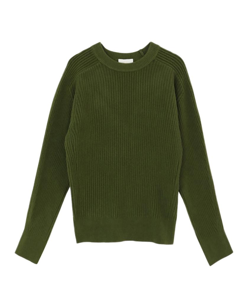 Базукала Вязаный свитер с круглым вырезом в рубчик (5Colors)