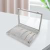 20 Hooks Jewelry Showcase for Necklaces Box Stackable Glass Top Lockable Necklace Organizer