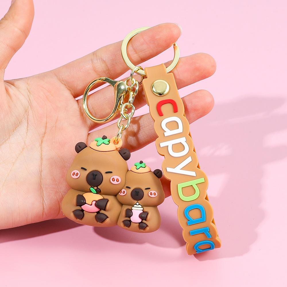 Creative Cute Capybara Keychains For Car Keychain Anime Cartoon Capibala Pendant Women Doll Keyring Charm Holiday Gifts Jewelry