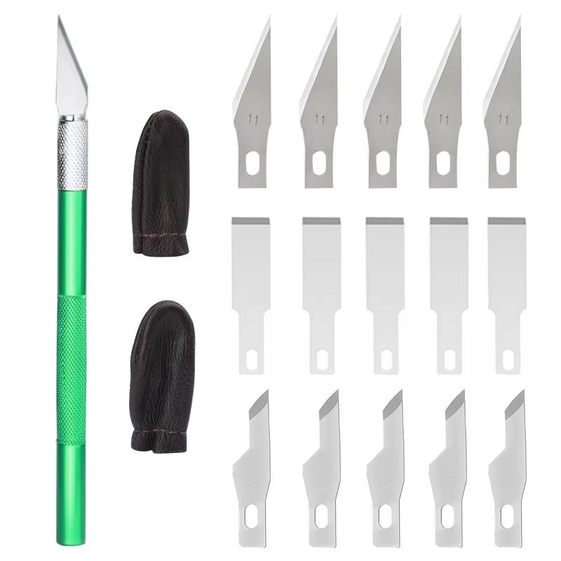 17 шт. лезвий для ножей Precision Craft Knife Set, для DIY Artwork, Cutting, Models, Scrapbook Leather Carving Tool Carving Knife