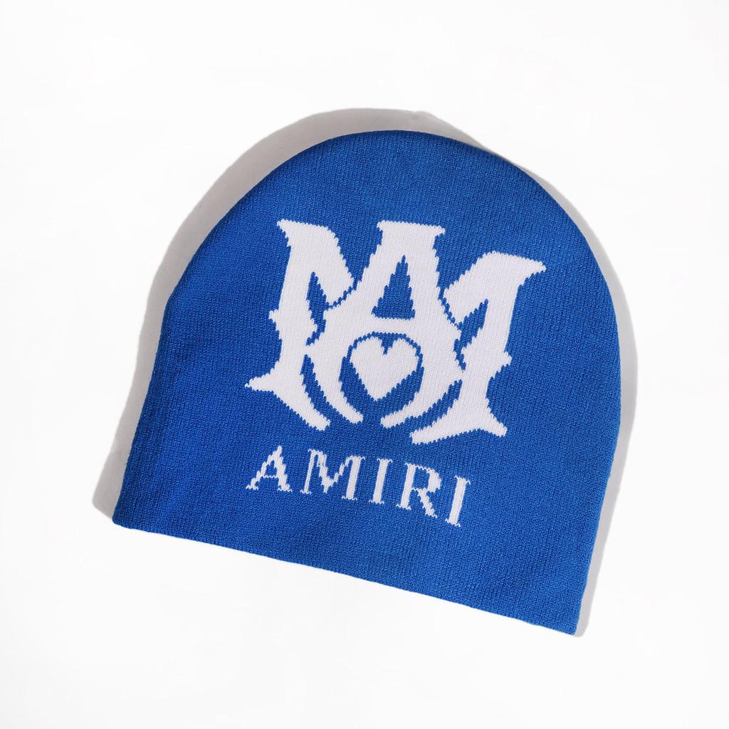 Шапка бини вязаная с узором в виде букв Amiri Модная повседневная уличная Подарок Теплая