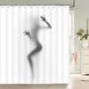 Водонепроницаемая женская шторка для душа Shadow Сексуальный портрет девушки Высококачественные шторы для ванной для украшения дома с крючками