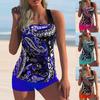 Floral Printed Push Up Swimsuits for Women 2 Piece Bathing Suit Slim Fit High Waisted Bodysuit Bikini Summer Beach Swimwear