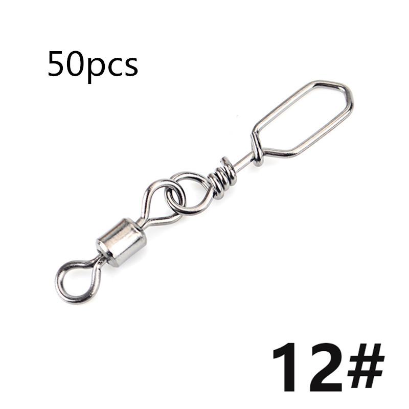 FTK 50 шт., аксессуары для рыбалки на щуку, соединительный штифт, вертлюг из нержавеющей стали, карабин, приманка, вертлюг, снасти