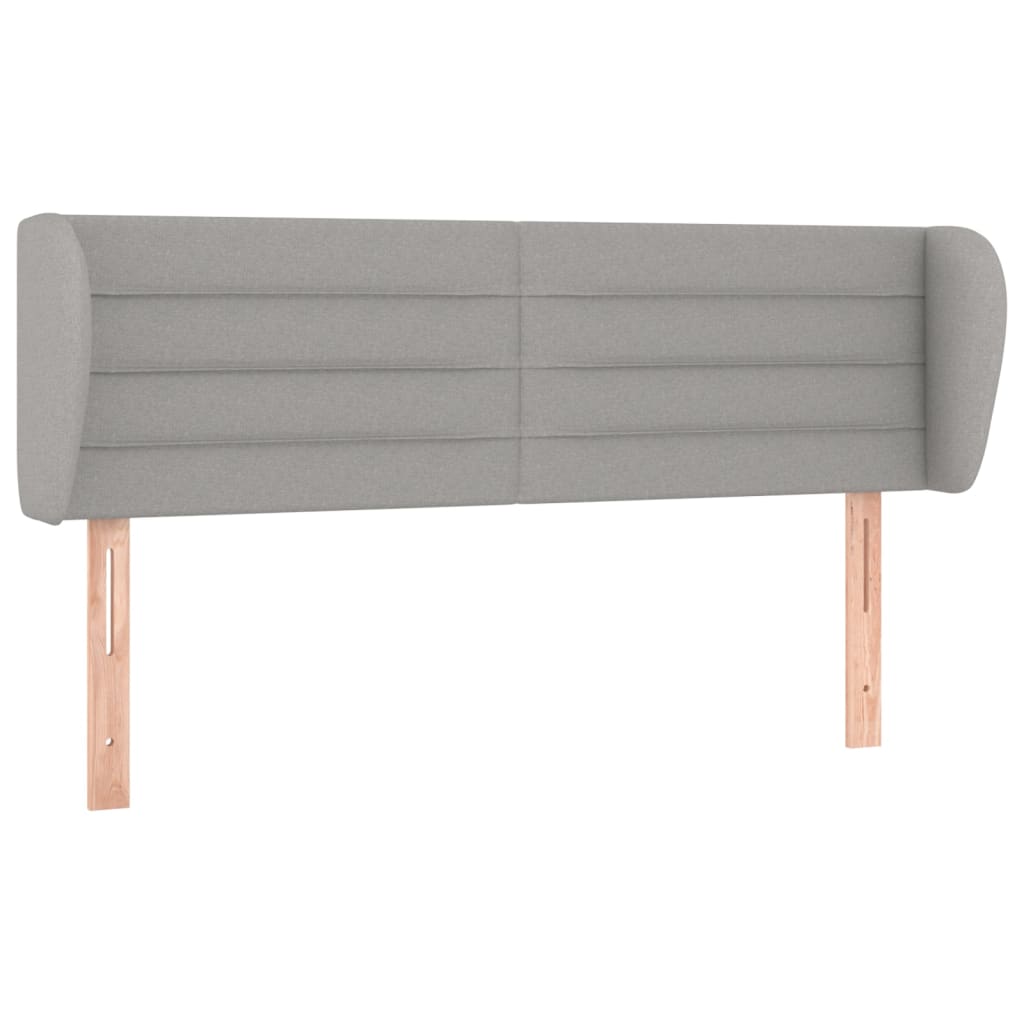 Headboard with Ears Light Grey 147x23x78 88 cm Fabric