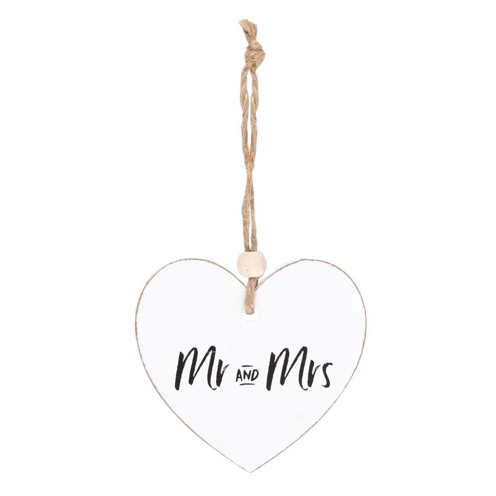 Something Different Mr and Mrs Heart Hanging Sentiment Sign
