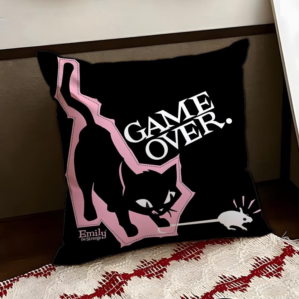 Anime EEmily the Cool Strang Cushion Cover Reversible Soft Durable Pillow Cover Home Car MultiScene Use for Daily Comfort