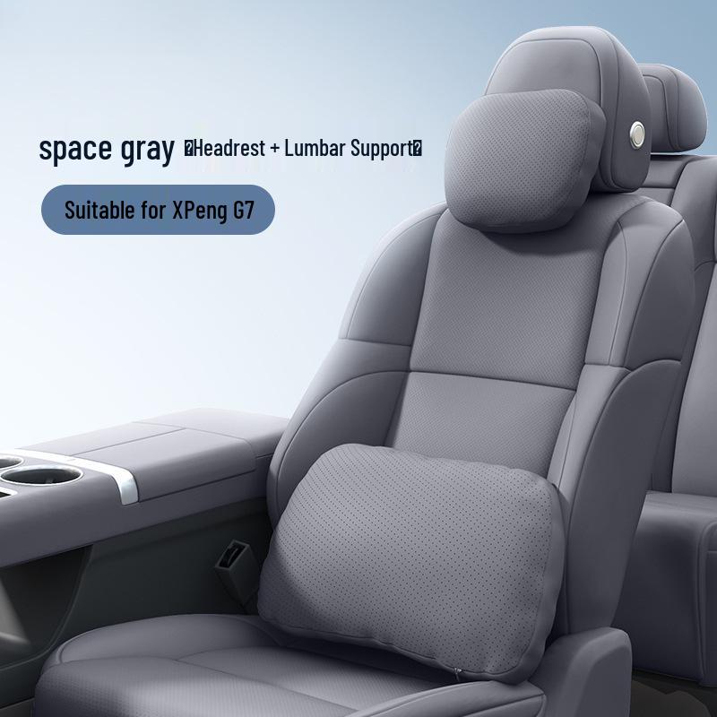 XPeng G7 Headrest Lumbar Support & Neck Pillow Set - Essential Car Accessories for Comfort & Interior Decoration.