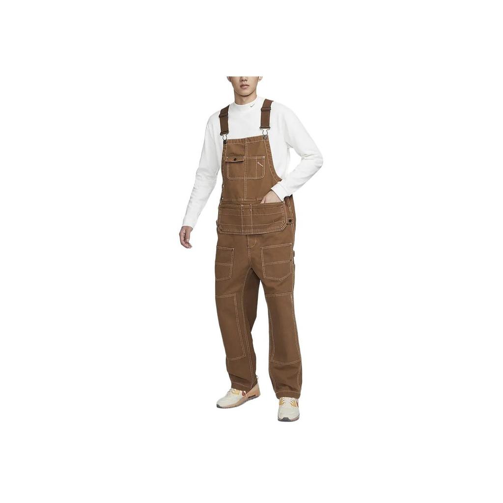 Nike Life Solid Color Cargo Multi-Pocket Casual Overalls Men Overalls Light-British-Brown FN3121-281