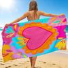 1Pc Colorful Heart Celebration Beach Towel Quick Dry Multiuse For Beach Pool Gym Yoga Home Travel Christmas Halloween Xmas Gift G1182