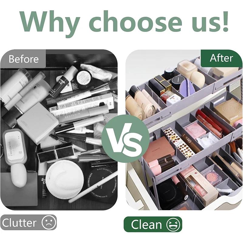 3-х уровневый складной органайзер для ящиков, расширяемый многослойный органайзер, лоток, ящик для хранения украшений и косметики, органайзер, полка