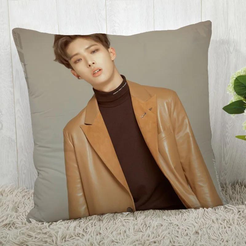 Custom Ateez Mingi Kpop Style Square Pillowcase Custom Zippered Pillow Cover Case 45X45Cm(One Side) 12.24