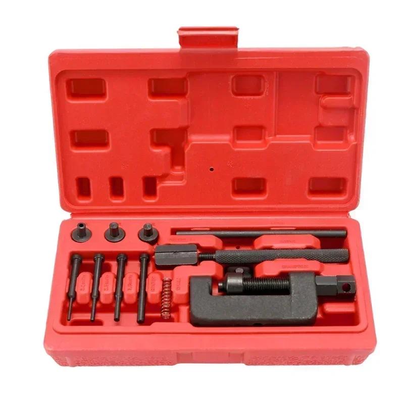 Universal Motorcycle Chain Tool Kit - Chain Breaker/Riveter for 35-630 Drive Cam Chains (Bike Maintenance)